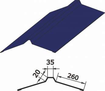 Евроконек 260мм RAL5005 полимер матовый