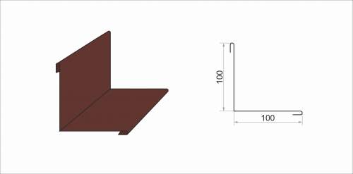 Угол внутренний 100х100RAL8017